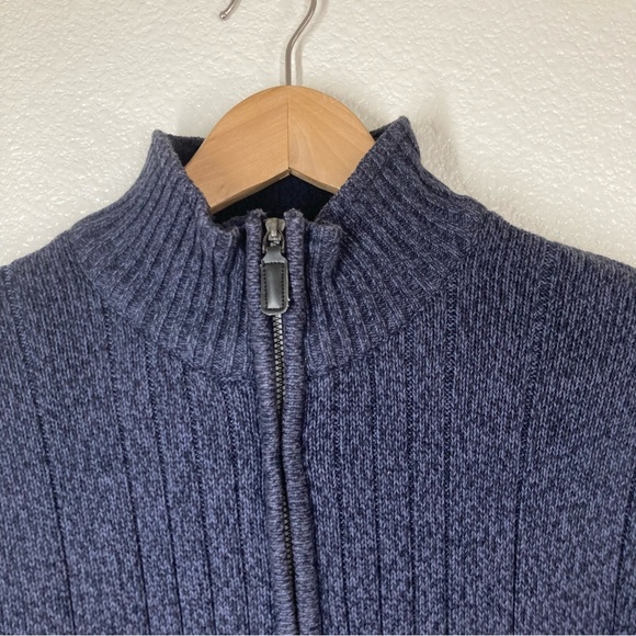 Oscar de la Renta Mens  1/4 zip sweater XL Pull Over Navy Minimalist - Picture 5 of 14